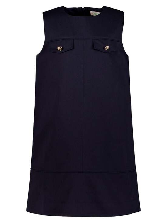 Bonpoint Garland dress in navy with gold-toned buttons. Size 10 girls